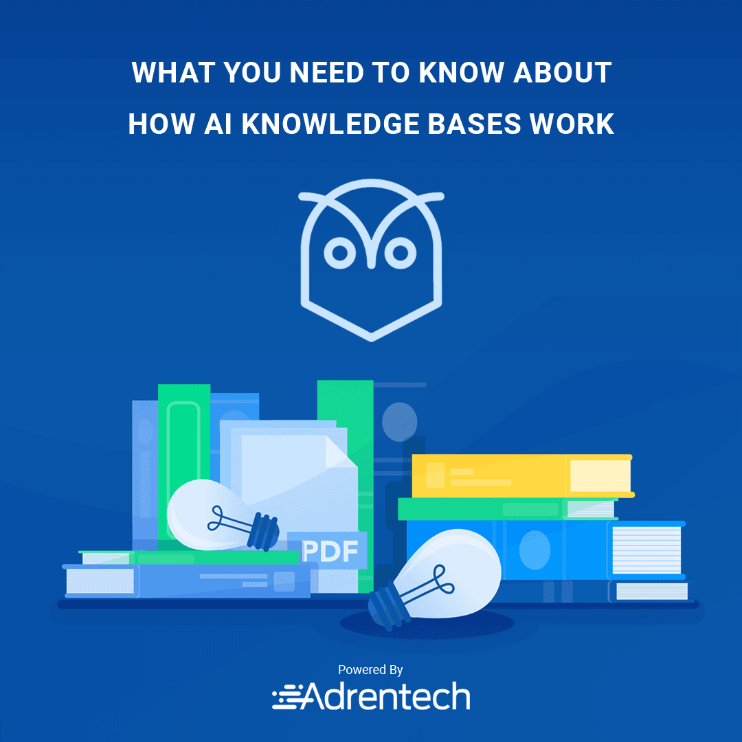 Diagram of an AI knowledge base processing structured and unstructured data with NLP and ML components.